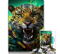 1000 Pieces Jigsaw Puzzles For Teens And Adults African Leopard Puzzles for Teenagers,Educational Games Wall Decoration Unique Birthday And Xmas Gifts (size 38x26cm)
