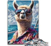 1000 Pieces Jigsaw Puzzles For Teens And Adults Alpaca on Vacation 1000 Piece Puzzle,Challenging Game Toys Wall Decoration Unique Birthday And Xmas Gifts (26x38cm)