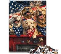 1000 Pieces Jigsaw Puzzles For Teens And Adults American Flag Dog 1000 Pieces for Teenagers,Challenging Game Toys Wall Decoration Unique Birthday And Xmas Gifts (50x75cm)