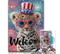 1000 Pieces Jigsaw Puzzles For Teens And Adults American Leopard Puzzles for Adults,Challenging Difficult Deal As Gifts for The Whole Family 38x26cm