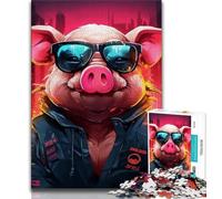 1000 Pieces Jigsaw Puzzles For Teens And Adults Animal Art Pig Adult Jigsaw,Educational Games Wall Decoration Unique Birthday And Xmas Gifts (size 75x50cm)