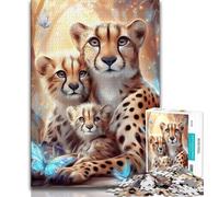1000 Pieces Jigsaw Puzzles For Teens And Adults Animal Cheetah 1000 Pieces for Teenagers,Fun Games Wall Decoration Unique Birthday And Xmas Gifts 38x26cm