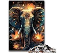 1000 Pieces Jigsaw Puzzles For Teens And Adults Animal Psychedelic Elephant Learning Educational Toys Fun at Home Activities, Birthday Present,Travel Gifts 50x75cm