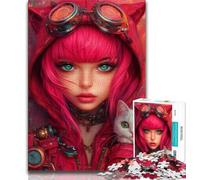 1000 Pieces Jigsaw Puzzles For Teens And Adults Anime Girl And Cat Teenager Puzzles,Fun Present & Activity for Home,Toy for Rainy Days 38x26cm