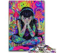 1000 Pieces Jigsaw Puzzles For Teens And Adults Anime Psychedelic Girl Stress Reliever Staycation Kill Time Wishlist with Santa Claus 26x38cm