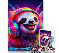 1000 Pieces Jigsaw Puzzles For Teens And Adults Art Animal Sloth Puzzles for Adults,Interesting Stress Reduction Parent-child Interaction 38x26cm