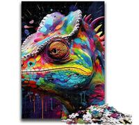 1000 Pieces Jigsaw Puzzles For Teens And Adults Art Chameleon 1000 Pieces for Adults,Stress Reliever Staycation Kill Time Parent-child Interaction (26x38cm)