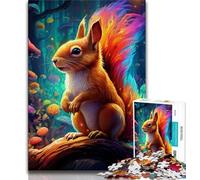 1000 Pieces Jigsaw Puzzles For Teens And Adults Art Cute Squirrel Puzzles for Teenagers,Educational Games Wall Decoration Unique Birthday And Xmas Gifts (size 75x50cm)
