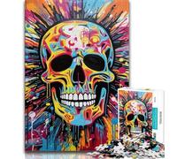 1000 Pieces Jigsaw Puzzles For Teens And Adults Art Skull Teenager Puzzles,is Ideal As Gifts for The Whole Family for Age 14 26x38cm