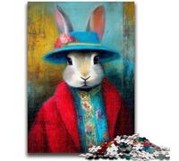 1000 Pieces Jigsaw Puzzles For Teens And Adults Artistic Bunny 1000 Pieces for Adults,with Matching Poster And Trivia Sheet for Ages 14+ (38x26cm)