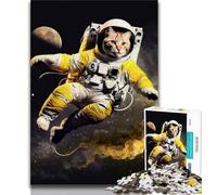 1000 Pieces Jigsaw Puzzles For Teens And Adults Astronaut Cat in Space Puzzles for Teenagers,Educational Games Wall Decoration Unique Birthday And Xmas Gifts (size 38x26cm)