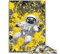 1000 Pieces Jigsaw Puzzles For Teens And Adults Astronaut Pug Adult Puzzles,Challenging Game Gifts for Is Ideal As A Gift for The Whole Family (26x38cm)