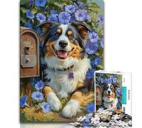 1000 Pieces Jigsaw Puzzles For Teens And Adults Australian Shepherd,Challenging Game Toys for Is Ideal As A Gift for The Whole Family (75x50cm)