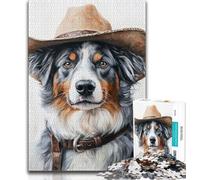1000 Pieces Jigsaw Puzzles For Teens And Adults Australian Shepherd Teenager Puzzles,is Ideal As Gifts for The Whole Family for Age 14 26x38cm