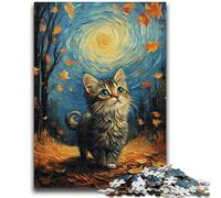 1000 Pieces Jigsaw Puzzles For Teens And Adults Autumn Cat 1000 Piece Puzzle,Staycation Kill Time with Fully Interlocking Randomly Shaped Pieces (26x38cm)