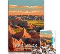1000 Pieces Jigsaw Puzzles For Teens And Adults Badlands National Park,Vibrant And Unique Design Relaxing & Challenging Puzzle Experience (38x26cm)