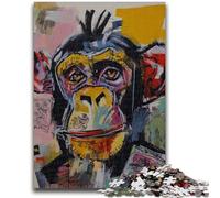 1000 Pieces Jigsaw Puzzles For Teens And Adults Basquiat Chimpanzee 1000 Piece Puzzle,for Educational Game Challenge Toy Deal As Gifts for The Whole Family (50x75cm)
