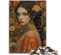 1000 Pieces Jigsaw Puzzles For Teens And Adults Beautiful Girl with Flowers Educational Stress Relief Toy Parent-child Interaction for And Age 14 38x26cm