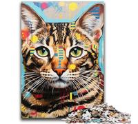 1000 Pieces Jigsaw Puzzles For Teens And Adults Bengal Cat 1000 Pieces for Adults,Stress Reliever Staycation Kill Time Parent-child Interaction (50x75cm)