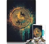 1000 Pieces Jigsaw Puzzles For Teens And Adults Bitcoin Logo Adult Jigsaw,Staycation Kill Time with Fully Interlocking Randomly Shaped Pieces 26x38cm