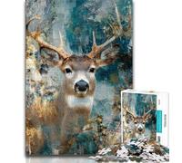 1000 Pieces Jigsaw Puzzles For Teens And Adults Black Golden Deer 1000 Pieces for Adults,Challenging Game for Is Ideal As A Gift for The Whole Family 38x26cm