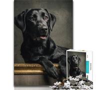 1000 Pieces Jigsaw Puzzles For Teens And Adults Black Labrador Puzzles for Teenagers,Educational Games Wall Decoration Unique Birthday And Xmas Gifts (size 38x26cm)