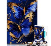 1000 Pieces Jigsaw Puzzles For Teens And Adults Blue And Gold Butterfly Teenager Puzzles,Educational Stress Relief Toy Great Gifts And Toys (size 75x50cm)