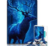 1000 Pieces Jigsaw Puzzles For Teens And Adults Blue Deer Mystical Teenager Puzzles,Educational Stress Relief Toy Great Gifts And Toys (size 75x50cm)