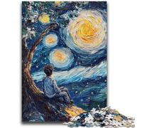 1000 Pieces Jigsaw Puzzles For Teens And Adults Boy Under The Stars Suitable for People Aged 14 And Above Educational Game Challenge Toy Gift For Birthdays 26x38cm