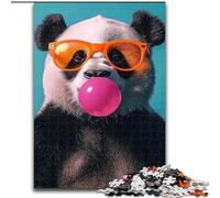 1000 Pieces Jigsaw Puzzles For Teens And Adults Bubble Gum Panda, for And 14 Years And over for Educational Game Challenge Toy Gift for Birthdays (Size 50x75cm)
