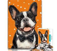 1000 Pieces Jigsaw Puzzles For Teens And Adults Bulldog Wearing A Bow Tie Puzzles,deal As Gifts for The Whole Family for Ages 14+ 75x50cm