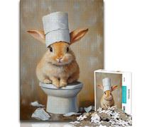 1000 Pieces Jigsaw Puzzles For Teens And Adults Bunny Playing with Toilet Paper Teenager Puzzles,for Challenging Toy Game And Family Play 75x50cm