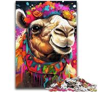 1000 Pieces Jigsaw Puzzles For Teens And Adults Camel Wearing Flowers Puzzles for Adults,Interesting Stress Reduction Parent-child Interaction (50x75cm)