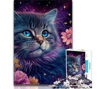 1000 Pieces Jigsaw Puzzles For Teens And Adults Cat And Flower Neon 1000 Pieces for Adults,Educational Games DIY Toys Great Gifts And Toys 38x26cm