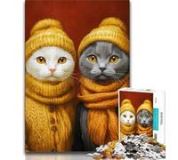 1000 Pieces Jigsaw Puzzles For Teens And Adults Cat Couple 1000 Pieces for Adults,Stress Reliever Difficult Challenge Suitable for Desktop Decoration (size 38x26cm)