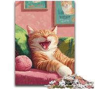 1000 Pieces Jigsaw Puzzles For Teens And Adults Cat on The Sofa Learning Educational Toys Fun at Home Activities, Birthday Present,Travel Gifts 50x75cm