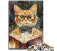 1000 Pieces Jigsaw Puzzles For Teens And Adults Cat Reading Vibrant And Unique Design Relaxing & Challenging Puzzle Experience 50x75cm