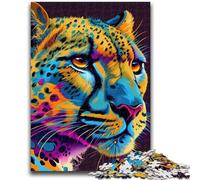 1000 Pieces Jigsaw Puzzles For Teens And Adults Cheetah Pop Art Animal for And 14 Years And over Interesting Stress Reduction Gifts for Friends And Family 26x38cm