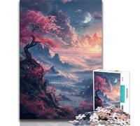 1000 Pieces Jigsaw Puzzles For Teens And Adults Cherry Blossoms on The Cliff Adult Puzzles,learning Educational for Is Ideal As A Gift for The Whole Family 75x50cm