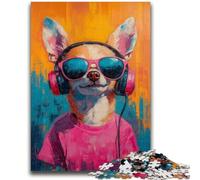 1000 Pieces Jigsaw Puzzles For Teens And Adults Chihuahua Listening to Music Decompressing Intellectual Educational Toy Great Gifts And Toys 50x75cm