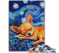 1000 Pieces Jigsaw Puzzles For Teens And Adults Chihuahua Night Sky Stress Reliever Difficult Challenge Unique Home Decor And Gifts 50x75cm