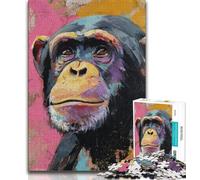 1000 Pieces Jigsaw Puzzles For Teens And Adults Chimpanzee Animal Adult Jigsaw,Staycation Kill Time with Fully Interlocking Randomly Shaped Pieces 26x38cm