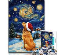 1000 Pieces Jigsaw Puzzles For Teens And Adults Christmas Golden Retriever Puzzles,is Ideal As Gifts for The Whole Family for Age 14 (size 38x26cm)