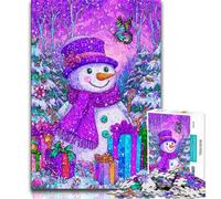 1000 Pieces Jigsaw Puzzles For Teens And Adults Christmas Snowman,Stress Reliever Difficult Challenge Is Ideal As Gifts for The Whole Family (75x50cm)