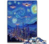 1000 Pieces Jigsaw Puzzles For Teens And Adults City Under The Night Sky for Age 14+ Quiz Game Fun at Home Activities, Birthday Present,Travel Gifts 50x75cm