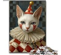 1000 Pieces Jigsaw Puzzles For Teens And Adults Clown Cat,for Educational Game Challenge Toy Artists Collection,Fine Art 50x75cm