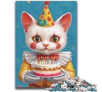 1000 Pieces Jigsaw Puzzles For Teens And Adults Clown Cat Teenager Puzzles,is Ideal As Gifts for The Whole Family for Age 14 (26x38cm)