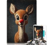 1000 Pieces Jigsaw Puzzles For Teens And Adults Clown Nose Deer,Educational Family Game Wall Decoration Unique Birthday And Xmas Gifts 38x26cm