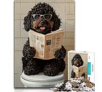 1000 Pieces Jigsaw Puzzles For Teens And Adults Cocker Spaniel Sitting Toilet 1000 Piece Puzzle,Stress Reliever Staycation Kill Time Wishlist with Santa Claus (size 75x50cm)