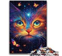 1000 Pieces Jigsaw Puzzles For Teens And Adults Color Cat Face 1000 Pieces for Adults,with Matching Poster And Trivia Sheet for Ages 14+ (50x75cm)